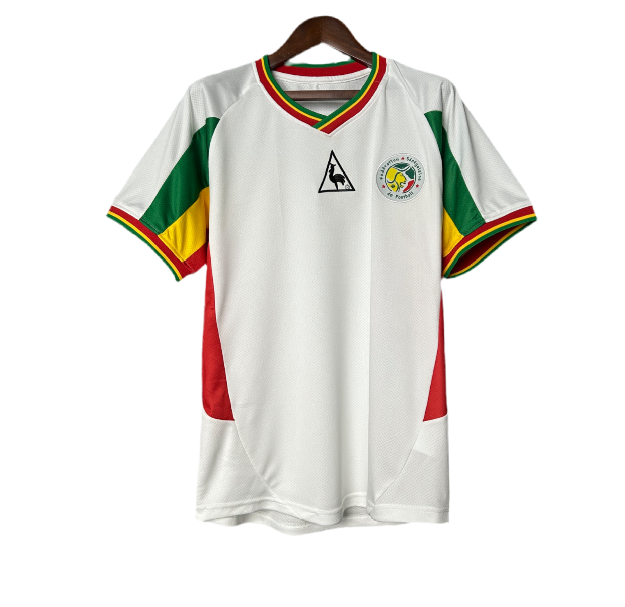Maillot Rétro Sénégal 2002 – Blanc, Vert, Jaune & Rouge