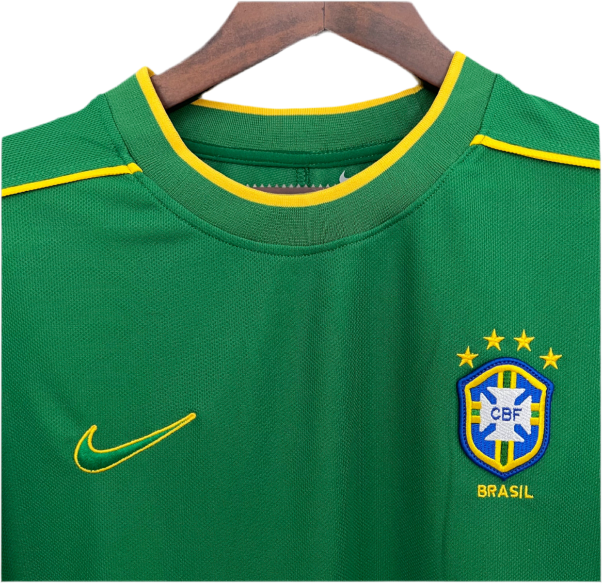 Maillot Rétro Brésil 1998 – Classique Vert & Jaune