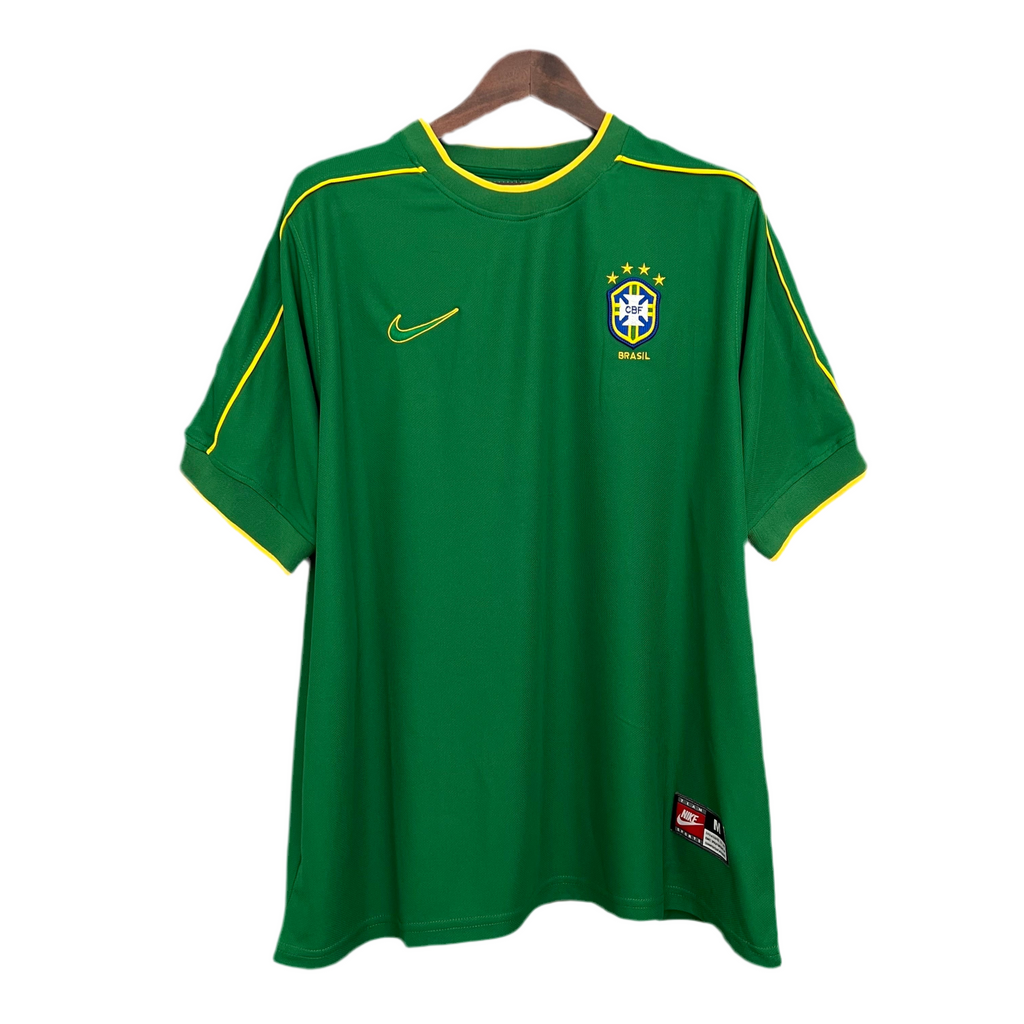 Maillot Rétro Brésil 1998 – Classique Vert & Jaune