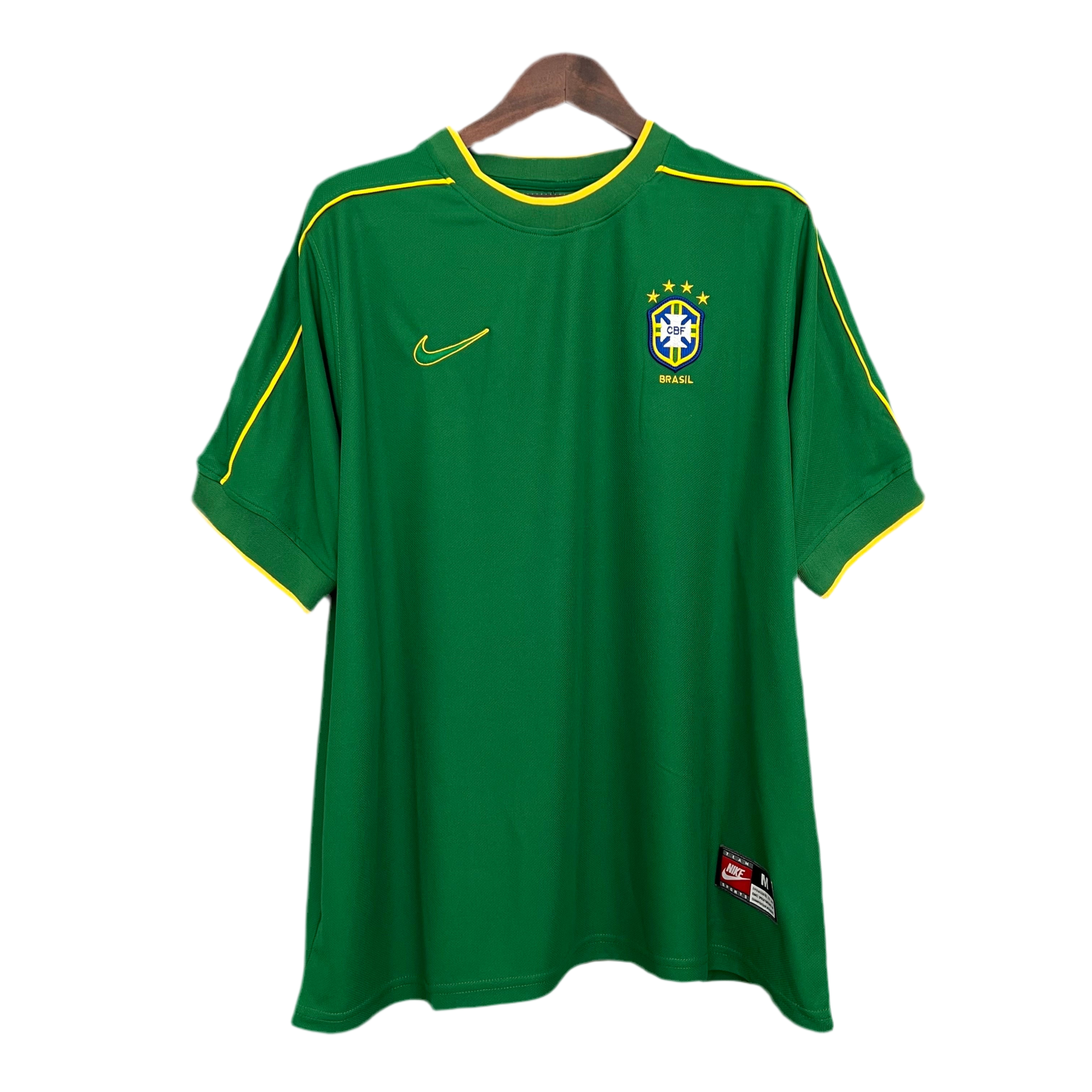 Maillot Rétro Brésil 1998 – Classique Vert & Jaune